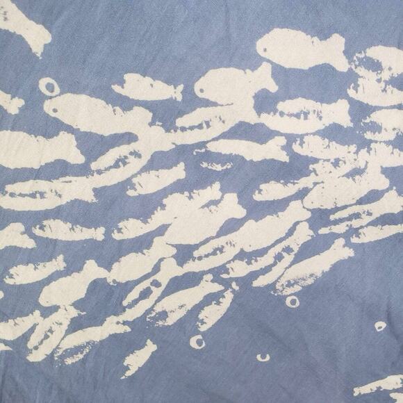 JP and Mattie Women’s Dress Sleeveless Cotton Light Blue Fish Flowy One Size - Picture 5 of 9